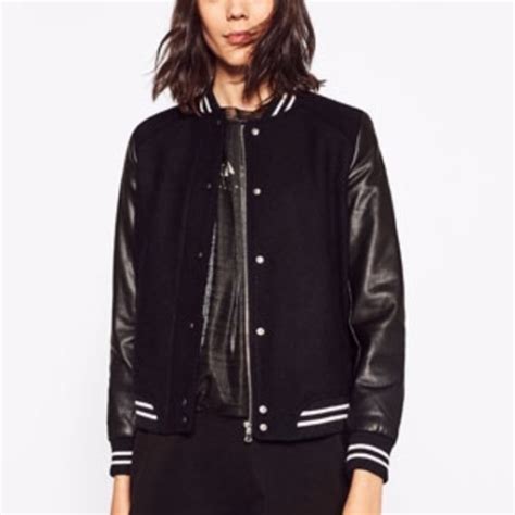 zara varsity jacket|Jackets and Coats For Girls